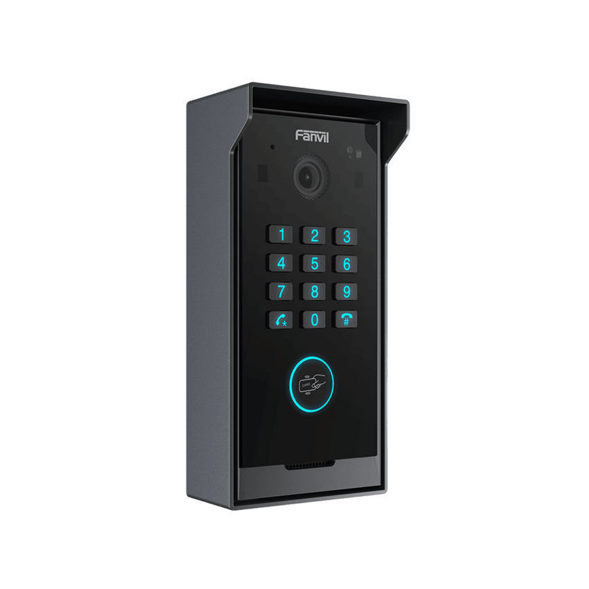 Videoportero Slim IP SIP con Cámara HD, IP IP65, Teclado Numérico y Relé, Apertura por BLE, Tarjeta, Remoto, Protocolo ONVIF, Compatible con App Fanvil Link
