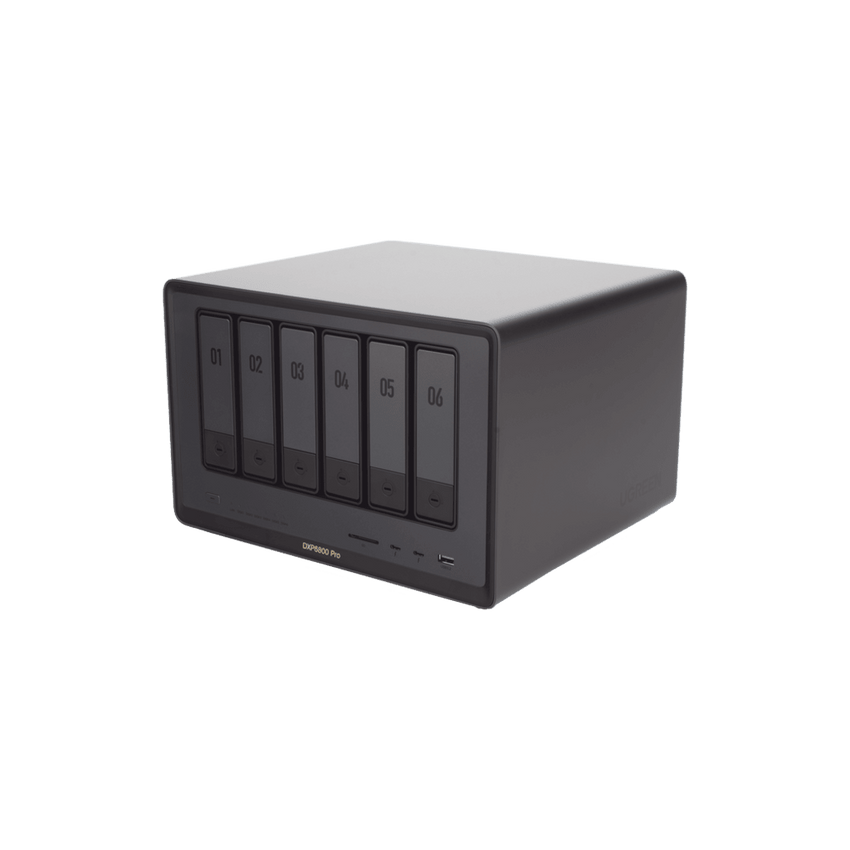 NAS UGREEN NASync DXP6800 Pro / Intel Core i5-1235U 10 Núcleos / 6 Bahías SATA + 2 M.2 NVMe / 2 Puertos Thunderbolt 4 / 2 Puertos 10GbE / 8K HDMI / PCIe 4.0 x4 / DDR5 Hasta 64GB / Compatibilidad Multiplataforma