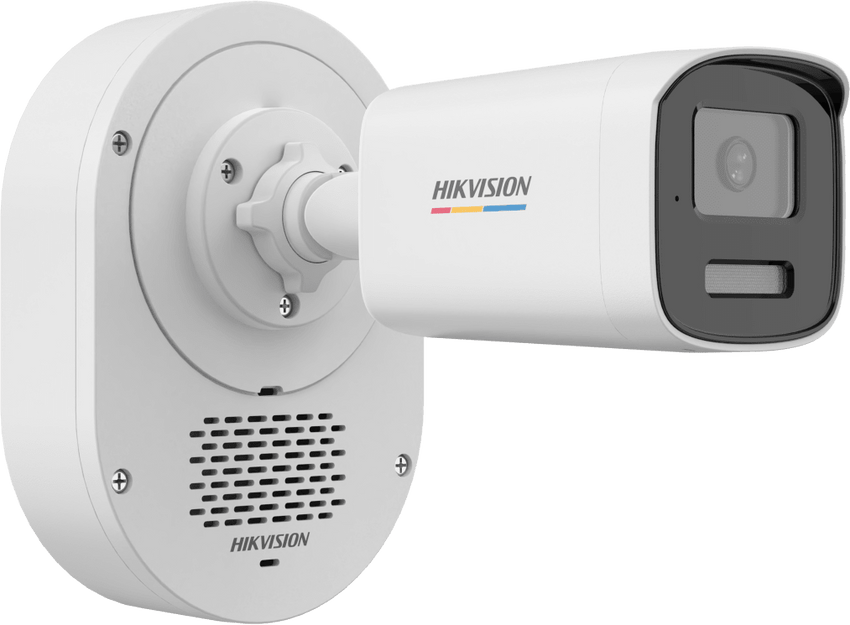 [Dual Light + ColorVu] Bala IP 4 Megapixel / Lente 4 mm / 50 mts IR + 50 mts Luz Blanca / Micrófono Integrado / ACUSENSE Lite / Exterior IP67 / WDR 120 dB / PoE / Micro SD