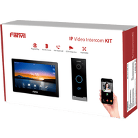 Kit Videoportero IP / Estación Interior i504W + Frente de Calle i60 / Pantalla Táctil 7" HD / Videollamadas H.264/H.265 / Wi-Fi Dual Band / PoE / App Fanvil Link / ONVIF / 10,000 Tarjetas RFID