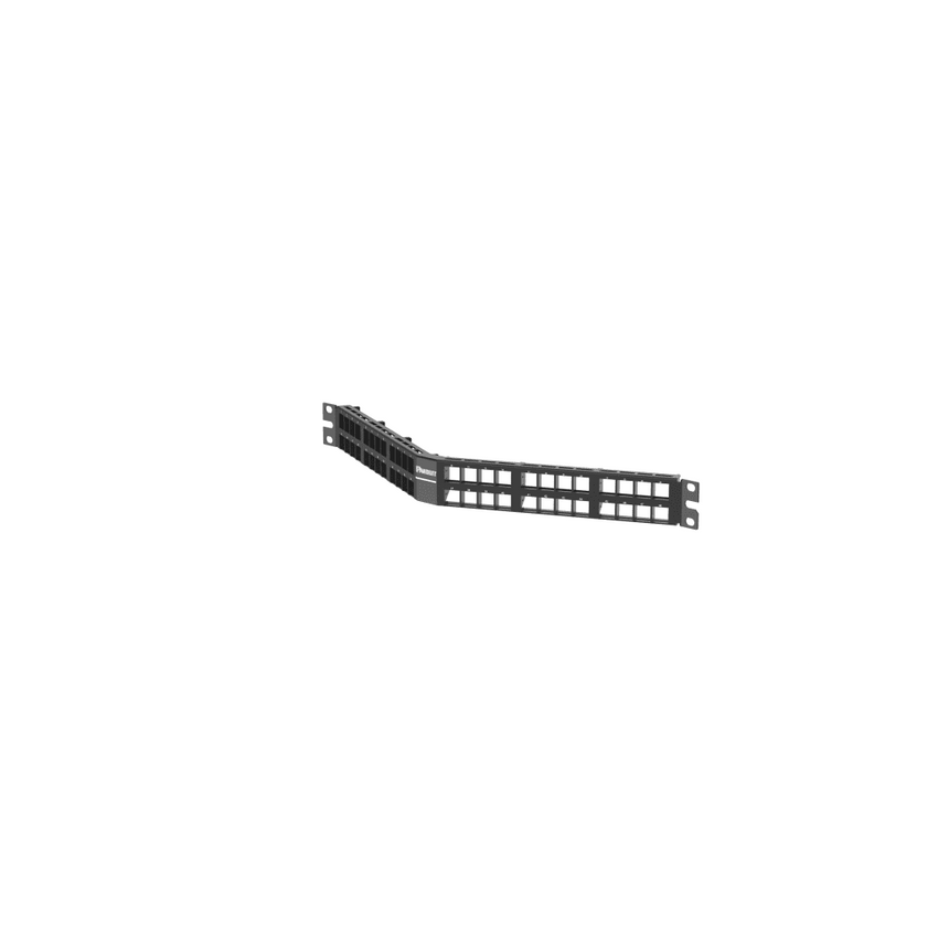 Panel de Parcheo Modular Keystone (Sin Conectores), Angulado, de 48 Puertos, 1UR