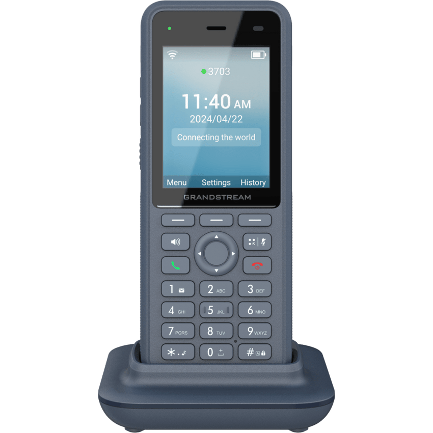 Teléfono IP Wi-Fi Inalámbrico WP836 / Wi-Fi 6 Doble Banda / IP69K Resistente a Exteriores / Batería 3000 mAh / 4 Conferencias / Bluetooth Integrado / USB Tipo C / Compatibilidad con Códec Opus HD