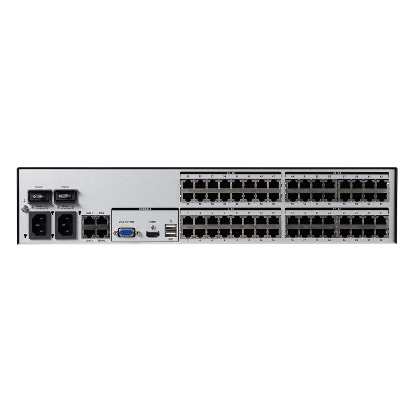 Switch KVM over IP Cat 5 | Hasta 64 Puertos | Resolucion Full HD 1920x1200 | Dual NIC Gigabit | Virtual Media USB 2.0 | FIPS 140-2 Level 1 | Cascada hasta 512 Equipos | Administracion Centralizada CC2000