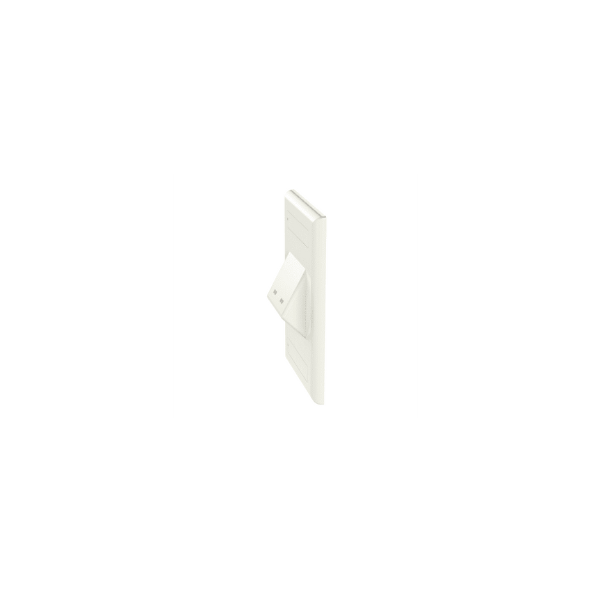 Placa de Pared Vertical Clásica, Salida Para 2 Puertos Mini-Com Inclinados, Con Espacios Para Etiquetas, Color Blanco
