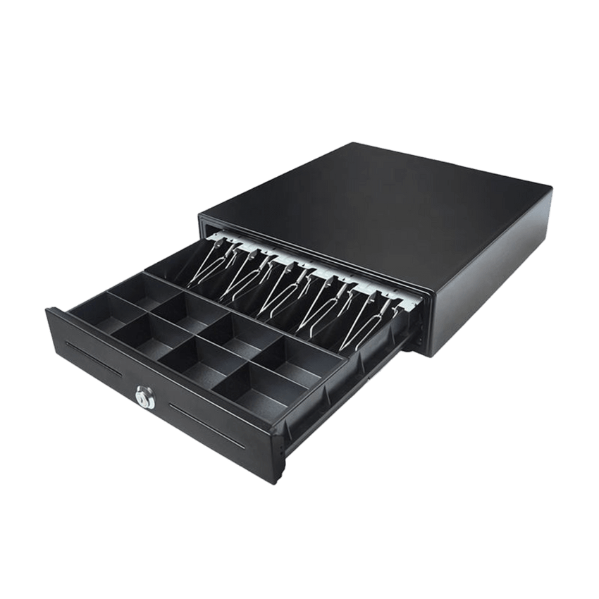 Cajón para Efectivo EK Series / Plataforma para Cajas Registradoras ECR / Gripper Metálico Durable / Bandeja para Monedas Removible / Uso Frecuente en Retail