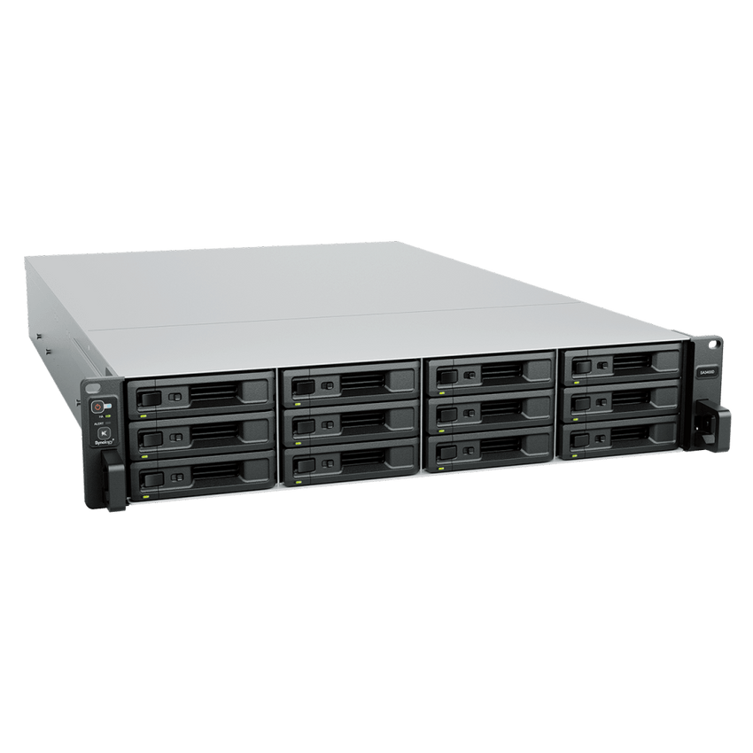Servidor de Almacenamiento Synology SA3400D | Alta Escalabilidad | 12 Bahías SAS | Doble Controlador | Hasta 192 TB (576 TB Expandido) | 3,500/2,900 MB/s Lectura/Escritura | RAID F1, 0, 1, 5, 6, 10.