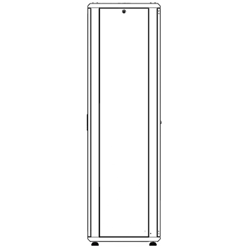Gabinete Rack 42 Unidades / Piso 19 Pulgadas / Puerta Cristal Templado / Capacidad Carga 1000 Kg / Acero Calibres 16-18-20 / Ventilación Superior / Ruedas y Niveladores / Cerradura Seguridad
