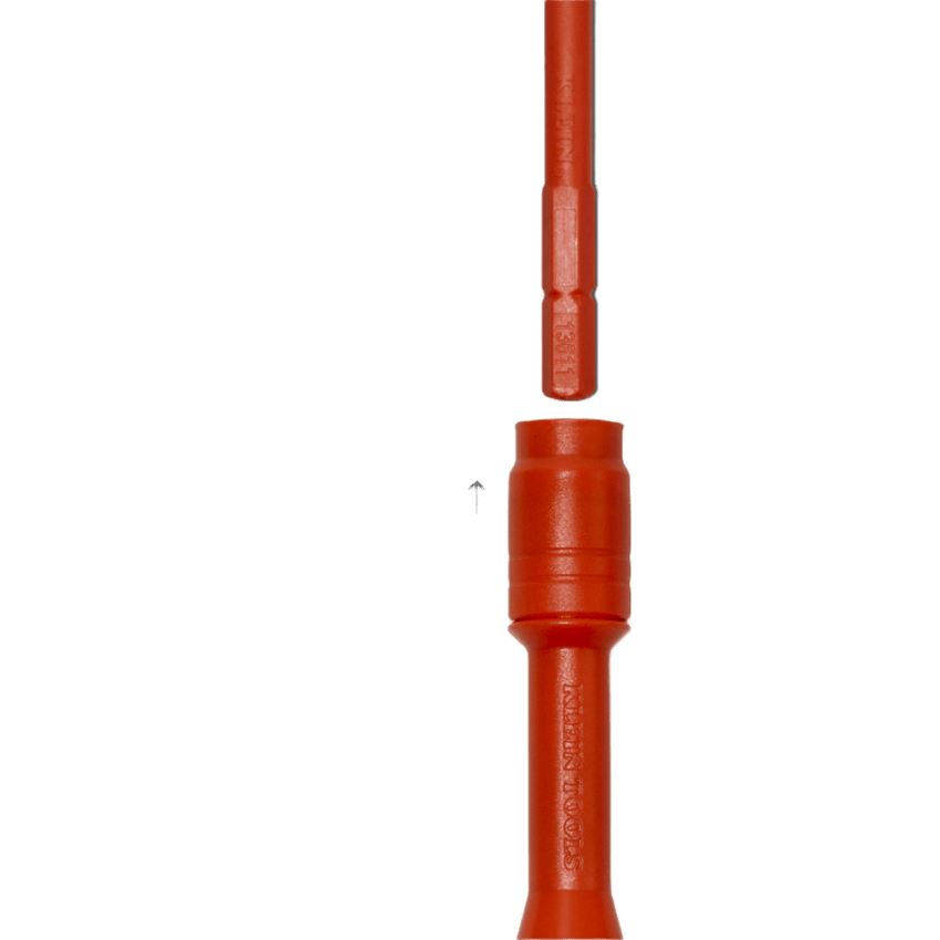 Destornillador Aislado 6-en-1 Auto-Lock / Aislado 1000V CAT III / Almohadilla de agarre / Almacenamiento de brocas integrado / Bits Philips #1 #2 / Slotted 3/16" 1/4" / Square #1 #2