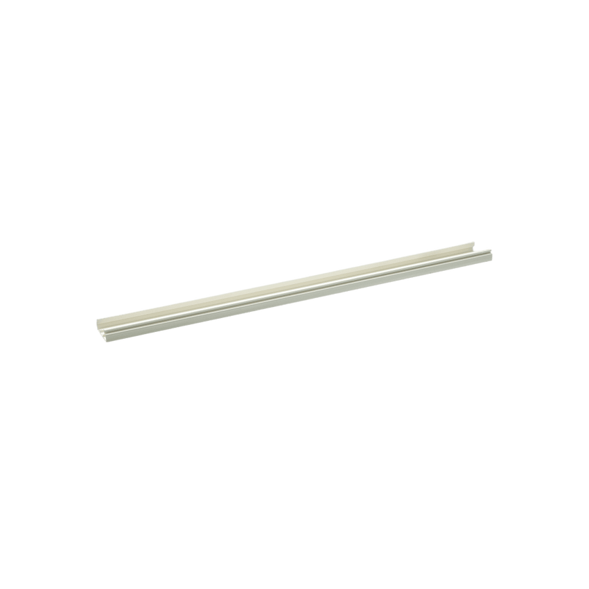 Base para canaleta T-45, de PVC rígido, con orificios perforados para montaje, 60.3 x 18.5 x 3000 mm, Color Blanco Mate