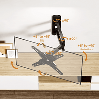 Soporte de Pared Articulado para Pantallas o Monitores | Compatibilidad VESA 75x75 - 200x200 / Hasta 43 Pulgadas | Capacidad Máxima de Carga 20 kg | Fabricado en Acero