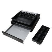 Cajón para Efectivo / Serie MK / Push Open / Insertos Ajustables Billetes y Monedas / Cubierta de Acero / Operación Manual