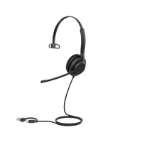 Diadema USB Yealink UH35 Mono Teams con Cancelación Activa de Ruido con 2 Micrófonos y Busylight Automático