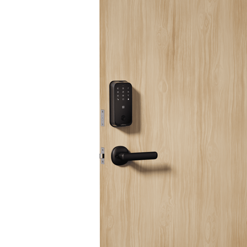 Cerradura Inteligente con Huella Digital LNDU HK01W / WiFi Integrado / Compatible Apple HomeKit / Teclado Táctil / 8 Baterías AA / Escaneo iPhone-Apple Watch-Fob / Bloqueo Manual y Automático / Exterior IP54