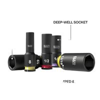 Juego de Dados de Impacto KNECT™ (M) / 3/8" Drive Profundo / SAE y Métrico / 23 Piezas / Adapters Multi-Propósito / MODbox™ Case