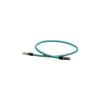 Patch Cord Cat5e de Grado Industrial 600V, Blindado SF/UTP, Calibre 24 AWG, Color Aqua, 60 cm (23.62 pulgadas).