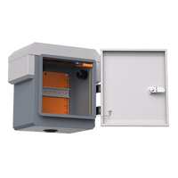 Gabinete de Acero Ventilado para Exterior 250 x 250 x 180 mm con Rieles DIN y 4 Placas Laterales para Montaje de Equipos por Fuera