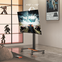 Soporte Móvil para Pantalla | Compatibilidad VESA 200x200 hasta  600x400 / Ruedas con Frenos / Ajuste de Altura y Ángulo / Soporte para TV de hasta 55 Pulgadas / Capacidad de Peso 35 kg