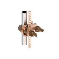 Conector Mecánico para Cable Calibre 4 a 2/0 AWG / Paralelo o 90° Grados a Tubo de 1 1/4" o Varilla  de 1 3/8" - 1 1/2".