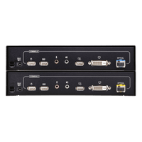 Extensor KVM DVI | Transmisión por Fibra Óptica | Distancia hasta 600 m | Resolución 1920x1200 a 60 Hz | Señales RS-232 y USB