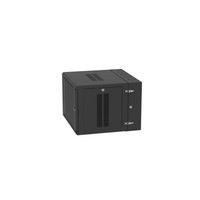 Gabinete PanZone de Montaje en Pared, de 19in, Puerta con Ventana de Seguridad, 9 UR, 635mm de Profundidad, Color Negro