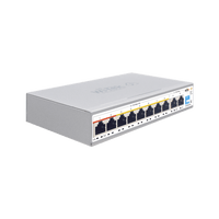 Switch PoE / Administración en la nube / Con 8 puertos 10/100 Mbsp PoE af/at / 2 Puertos Uplink 10/100/1000 Mbps /  Presupuesto 100 W / PoE hasta 250 metros / Soporta protocolo ONVIF