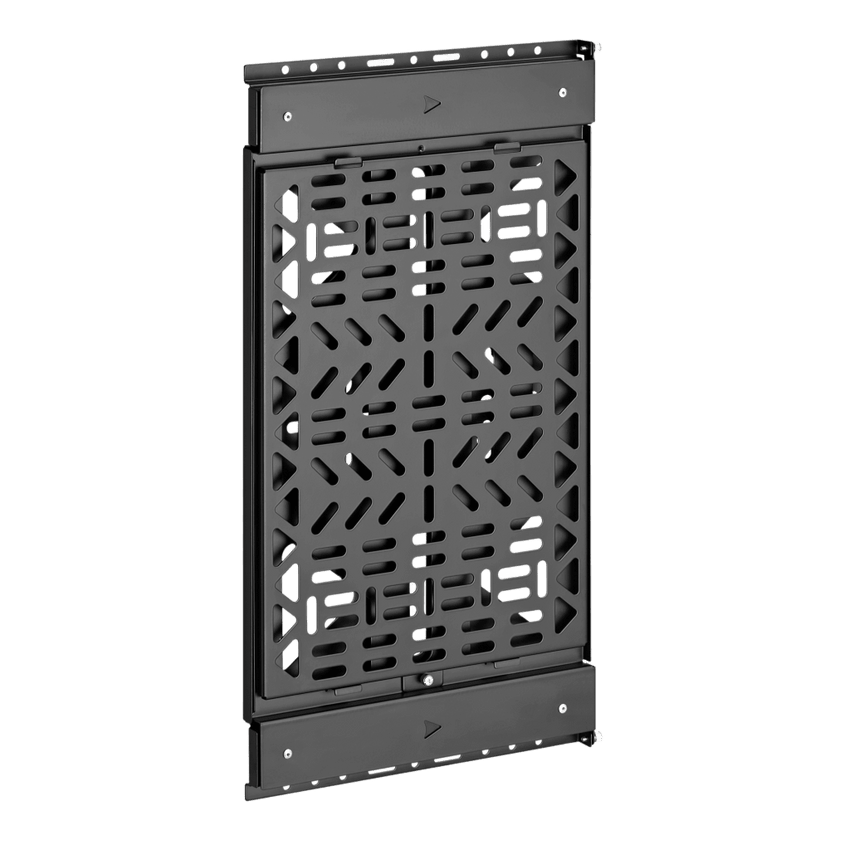 Montaje Deslizante de Almacenamiento AV | Capacidad de Carga 10 kg (22 lbs) | Rango de Deslizamiento 300 mm | Fabricado en Acero | Sistema de Sujeción Quick-Release sin Herramientas