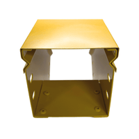CHFIBER CURVA VERTICAL EXTERIOR A 45° DE ALUMINIO PERALTE 4" ANCHO 4" RADIO 8" CON RECUBRIMIENTO EN PINTURA EPÓXICA, INCLUYE TAPA , UN PAR DE COPLES Y TORNILLERÍA.