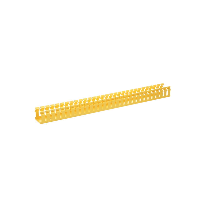 Canaleta Ranurada de PVC sin Tapa, Tipo H (Tapa Abisagrada), 2 in de Ancho, 2 in de Alto y 3048 mm de Largo, Color Amarillo