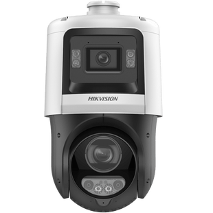 [TandemVu] PTZ IP 4 Megapixel + Cámara Fija 4 Megapixel / 25X Zoom / 100 mts IR + 30 mts Luz Blanca / IP67 / ACUSENSE / PoE+ / 2 Micrófonos Integrados y Bocina / Alerta Audible y Luz Estroboscopica / Alarmas I/O / DARKFIGHTER / Micro SD