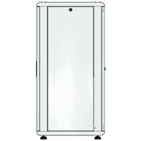 Gabinete Rack 24 Unidades / 19 Pulgadas / Puerta de Cristal / Piso / Acero Calibres 16-18-20 / 750 Kg Carga / 600x605x1190 mm (23.6x23.8x46.9 in) / Vidrio con Cerradura