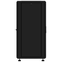 Gabinete Rackeable 19 Pulgadas / 24 Unidades / Piso / Puerta de Cristal / Acero Calibres 16-18-20 / Capacidad 750 Kg / Dimensiones 600x605x1190 mm (23.6x23.8x46.9 in) / Ventilación 120 mm / Cerradura