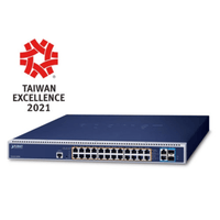 Switch admistrable Capa 3, 24 Puertos 10/100/1000T 802.3bt PoE +,  2 Puertos 10GBASE-T +,  2 Puertos 10G SFP+, Dos Ranuras Para Fuente de Alimentación Modular
