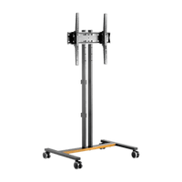 Soporte Móvil para Pantalla | Compatibilidad VESA 200x200 hasta  600x400 / Ruedas con Frenos / Ajuste de Altura y Ángulo / Soporte para TV de hasta 55 Pulgadas / Capacidad de Peso 35 kg