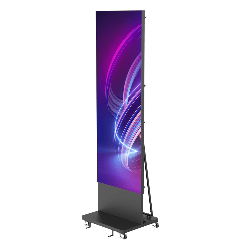 Poster LED de Piso / Pixel Pitch 1.2 mm / Modular (Puede Crecer con Mas Posters) / Case para Transporte / Uso en Interior / Calidad de Video Destacada
