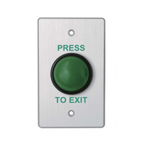 Botón de Cabeza Tipo Hongo / Exterior IP66 / Color Verde / Placa de Acero Inoxidable