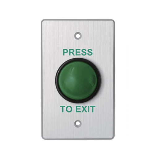 Botón de Cabeza Tipo Hongo / Exterior IP66 / Color Verde / Placa de Acero Inoxidable