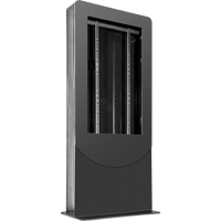 Kiosko modo Vertical para interior color Negro / Soporta Pantallas de 65" hasta 4" de Profundidad / Estructura de Acero con Placa Base 3/8" / 6 Salidas Supresor de Picos UL/cUL / Ventilación Termostática / Puertas de Acceso Se