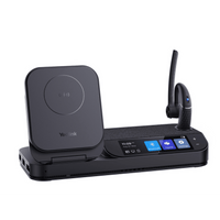 Auricular Bluetooth BH71 con Workstation de Yealink Con Pantalla Táctil de 3" con Cancelación de Ruido y Carga Inalámbrica para Smartphone