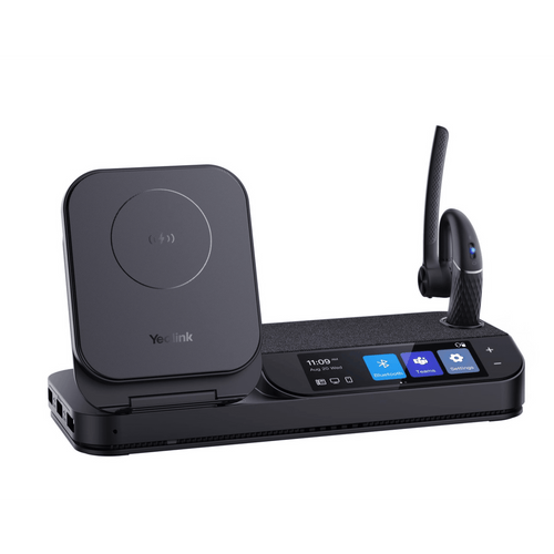 Auricular Bluetooth BH71 con Workstation de Yealink Con Pantalla Táctil de 3" con Cancelación de Ruido y Carga Inalámbrica para Smartphone