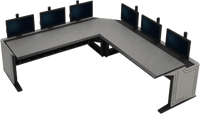 Consola Modular para Centros de Control | Superficie Endurance Plus 32 mm | Sistema Versa-Trak | Gestión Integrada de Cables | Estructura Acero y MDF | Expandible y Reconfigurable | Estructura Base de 48"/ 60"/ 72"
