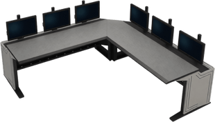 Consola Modular para Centros de Control | Superficie Endurance Plus 32 mm | Sistema Versa-Trak | Gestión Integrada de Cables | Estructura Acero y MDF | Expandible y Reconfigurable | Estructura Base de 48"/ 60"/ 72"