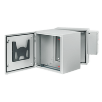 Gabinete Rack ProTek, 12 UR, Abatible con Puerta Sólida, AC Integrado, Tipo 4 12, Acero Gris RAL 7035, Montaje Pared, 600x612x710 mm