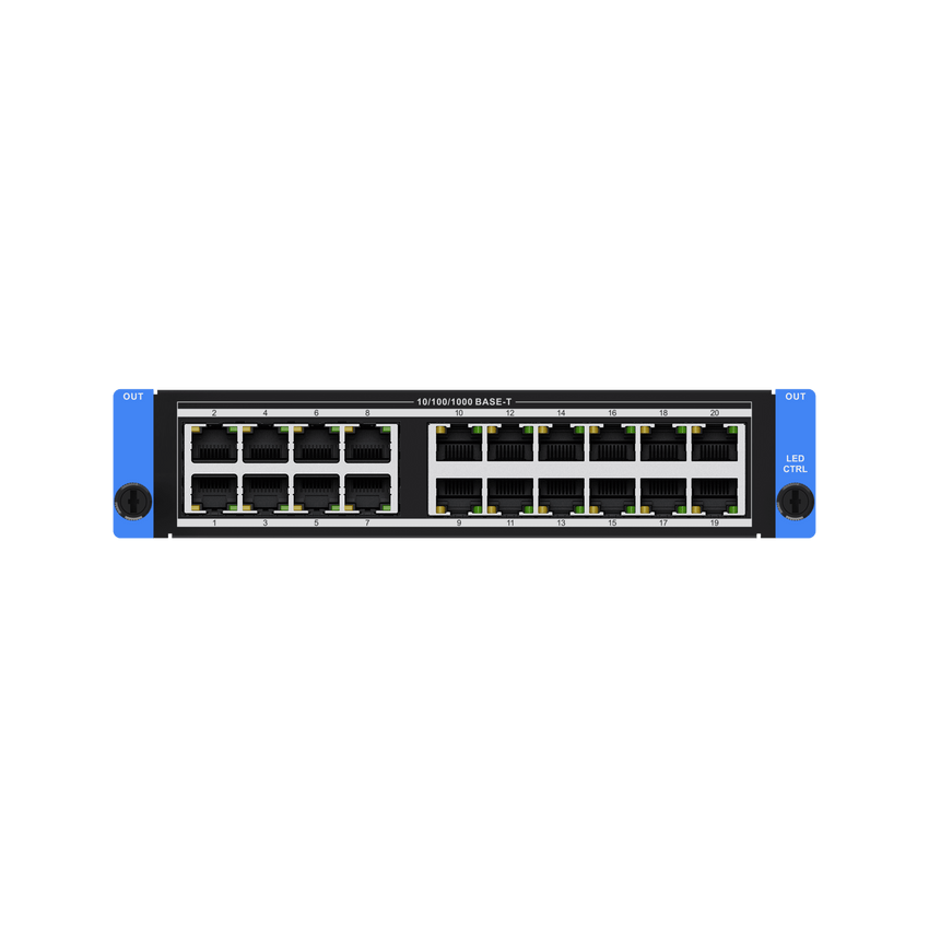 Tarjeta de 20 Puertos Ethernet Gigabit / Resolución 4K HDR10 / Carga Máxima 10.4 MP / Soporte HLG y SMPTE / Modos Mini y Estándar