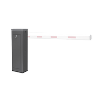 Barrera Vehicular Derecha / Soporta Brazo de Hasta 5.5 m / Final de Carrera Ajustable Por Programación / Movimiento fluido / Diseño Elegante Color Gris / Con Corona Led Semaforizada