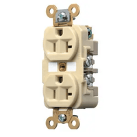 Contacto Dúplex 20 A 125 V / 2 Polos 3 Hilos / Color Marfil /Nema 5-20R /Grado Industrial.