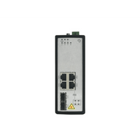 Switch Industrial No Gestionado PoE Gigabit / 4 Puertos RJ45 + 2 Puertos SFP Fibra / 120W PoE Budget / 30W por Puerto / -40°C a 75°C / Metal IP30 / Dual Power Input