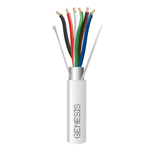 Bobina de 305 Metros de Cable / 6 x 22 AWG Blindado / Riser / Color Blanco / Para Aplicaciones de Audio, Seguridad y Control