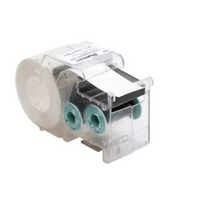 Casete de etiquetas de poliolefina, cinta continua, color negro sobre blanco, 9.65 mm x 7.6 metros