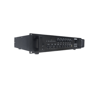 Amplificador de Audio | Bluetooth | 120 W | 6 Zonas con Control de Volumen Independiente | 70/ 100V COM | Montaje en Rack | Voceo y Musica Ambiental
