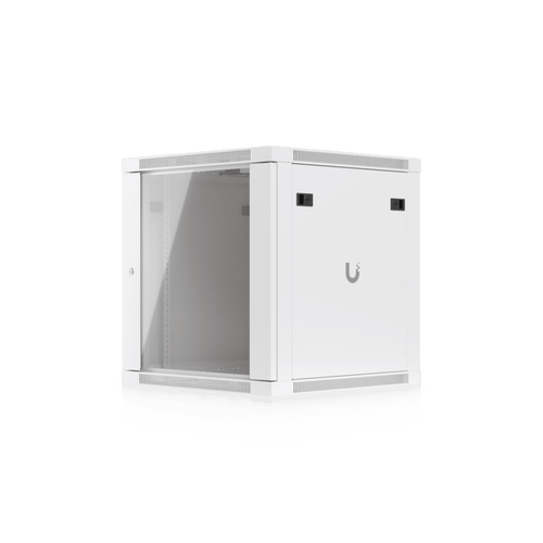 UACC Rack Cabinet 12U (598 x 600 mm) - Gabinete Cerrado para Montaje en Pared con Puerta Frontal de Vidrio Templado, Totalmente Ensamblado con Ventiladores Integrados y Paneles Removibles